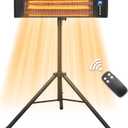 Infrared Outdoor Heater 1500W Wall Mounted & Standing Heater with Tripod IP65 Waterproof & Dustproof 3 Settings 12 Timer for Patio Backyard WEWARM