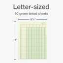 Adams Analysis Pad, 8 1/2" x 11", 100 Pages (50 Sheets), 6 Columns, Green