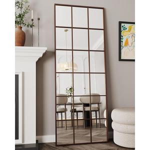Antok Full Length Mirror, Floor Mirror 65" x 22" Rectangular Window Decorative Mirror, Metal Framed Decor Floor Mirror Art Pane Mirror Wall Decor for Bedroom, Living Room, Entryway, Bronze