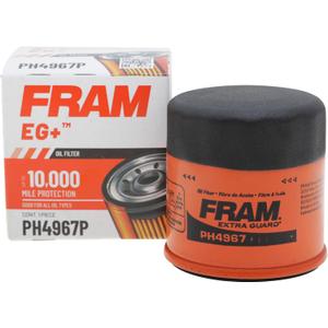 FRAM EG+ PH4967P, 10K Mile Change Automotive Replacement Interval Spin-On Engine Oil Filter for Select Vehicle Models