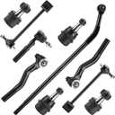 10pc Front Suspension Kit for Jeep Wrangler 2007-2017 for Wrangler JK 2018 Lower & Upper 4 Ball Joints 2 Rear Sway Bars 4 Front and Rear Tie Rods DS300005 ES3624 ES800594 ES800593 K6700 K3185 K3134