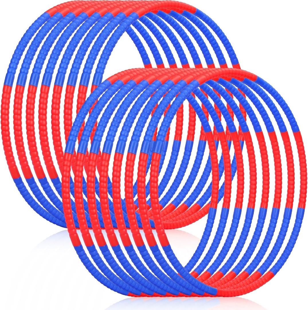 Vinsot Toy Hoop Detachable Plastic Hoops Exercise Equipment Toy Adjustable Rings for Sports Party Game Dance Pet Training