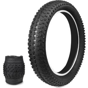 Fat Bike Tire 20 x 3 - Heavy Duty High-Performance Wear-Resistant E-Bike Mountain Snow Tire, 1/2 Pack, Black