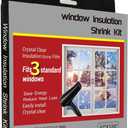 Insulating Film Window Kit to Keep Cold Out Window Shrink Film Insulator Kit (3 Windows)