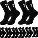 8 pair Christian cross socks prayer stockings suitable for husband, wife, family, birthday Christmas Easter gift