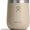 Hydro Flask 10 Oz Wine Glass - Ceramic Stemless Wine Tumbler - Unbreakable with Lid in Oat Tan