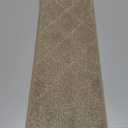 COSY HOMEER Edging Stair Treads Non-Slip Corner Indoor Stair Runners for Wooden Steps,Landing Slip Resistant Stair Rugs for Kids and Dogs, 100% Polyester TPE Backing,Beige,20"X32"