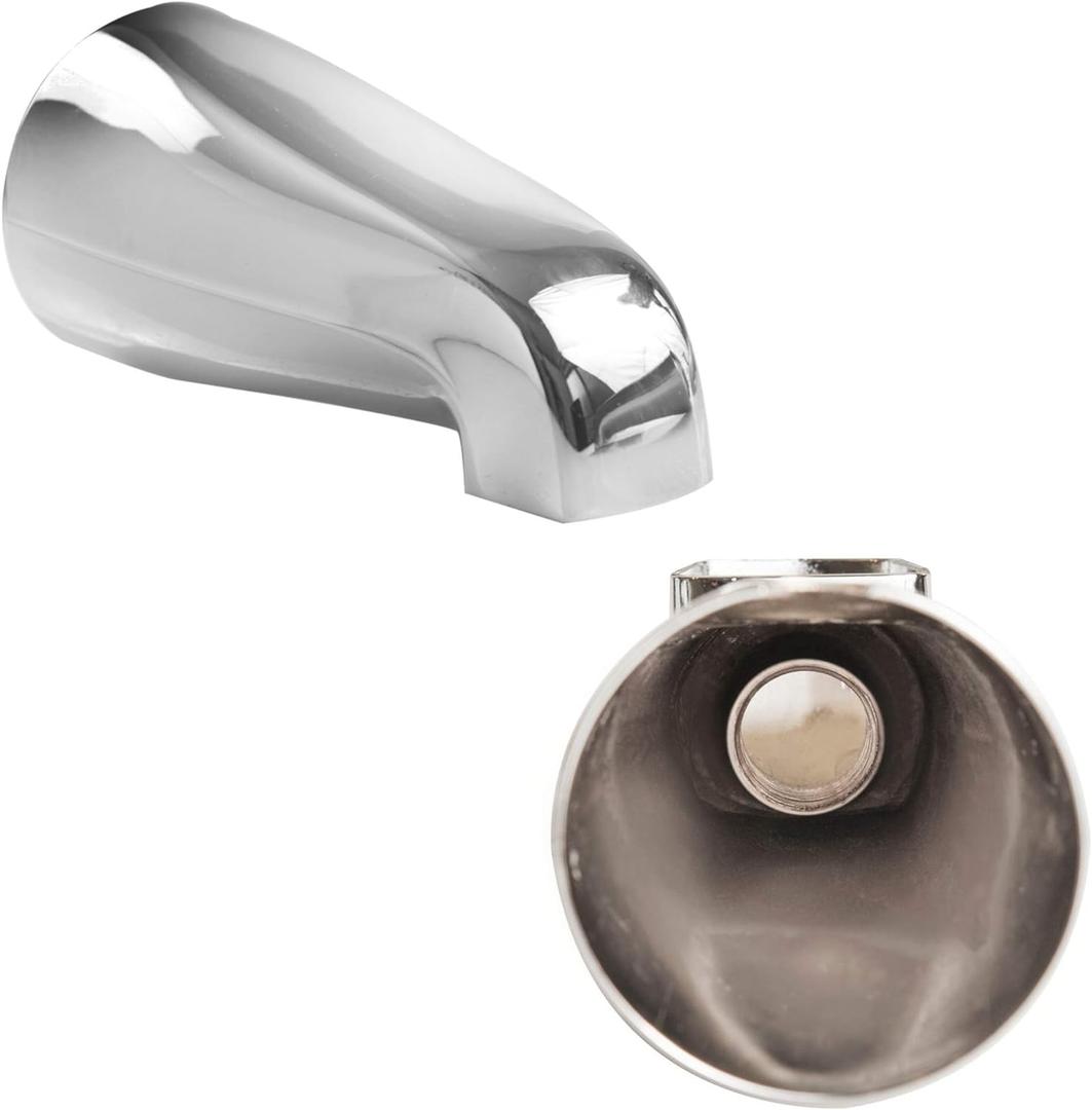 SENTO Silver Universal Heavy Durable Metal Bathroom Tub Spout Without Diverter, Heavy Duty Metal Bathtub Faucet Without Shower Diverter - 4 Inches 1/2" IPS Inside Thread, Polished Chrome