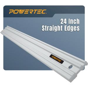 POWERTEC 24 Inch Aluminum Straight Edge  Precision Machinist Tool, .001" Tolerance, Solid One-Piece Construction  for Woodworking, Automotive, Machine Setup, and Surface Flatness Checks (72330)