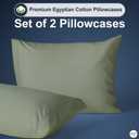 Cottington Lane 100% Egyptian Cotton King Size Pillowcases Set of 2 - Ultra Soft, Breathable, Long-Lasting, Cooling & Durable Luxury Hotel Quality Pillow Covers, Sage Solid
