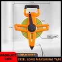 1 Pcs 328ft/100m Open Reel Steel Long Tape Measure, Heavy Duty 1/2" Nylon-Coated Blade with Dual Inch & Metric Scale, Tape Measure for Construction, Surveying, Concrete Work, Orange