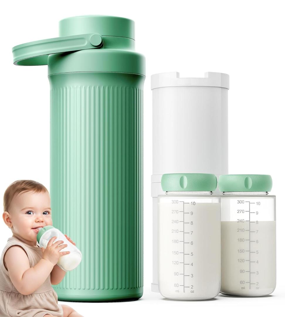 22oz Breast Milk Cooler Bottle for Travel & Outdoor Use, Portable Breastmilk Chiller with 24-Hour 360 Cooling, Larger Capacity with 2 Baby Bottles for Breast Milk Storage