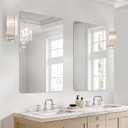 USHOWER 2-Pack Frameless Bathroom Mirrors for Over Sink, 24x36 Inch Rectangular Bathroom Mirrors with Rounded Corner, Shatterproof Mirror for Vanity, Bedroom, Entryway Upgraded & Remodel