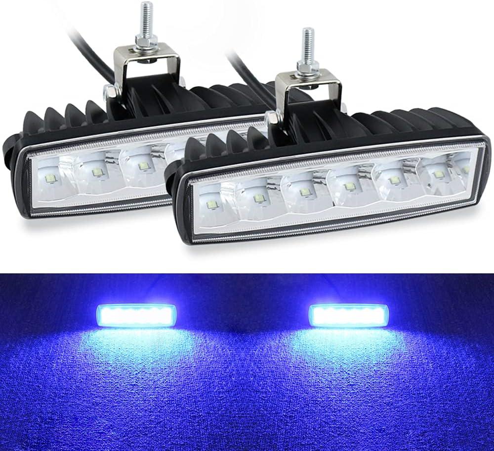 STDYSUN LED Blue Driving Fog Lights Forklift Safety Lights 2Pcs 30W 6Inch Waterproof Work Auxiliary Lights Boat lights Hunting Fishing Lights Fit For Fish Hog Predator Truck Trator ATV Golf Cart Boat