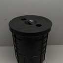 Perforated Sump Basin with Lid Sump Pump Basin Bucket with Drilled Holes for Crawl Spaces,Yards,Patios and Driveways(Black,13 x 11.4 x 15 Inch)