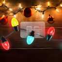 STOBAZA 50 Pack Outdoor String Light Hooks  Clear Adhesive Light Clips for Patio & Deck, Waterproof Christmas LED Hangers, Damage-Free Wire Holders for Gutter, Fence & Windows