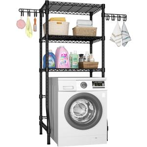 Ulif U8 Medium Laundry Room Storage Organizer, Over the Washer and Dryer Storage Shelves for Laundry Organization, 32.3W x 17.3D x 76.2H, Suit Washing Machine Width within 29.9, Hold 304 lb, Black