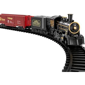 TEMI Steam Train Toy Set for Boys 3 4 5 6 7 Years, with Sounds & Light, Electric Classical Engine Locomotive for Kids, Rechargeable Model Train Kit for Christmas Tree, Cargo Car Railway Tracks (Black-medium Size)