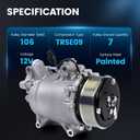4920AC AC Compressor AC Compressor with Clutch Fits for 2007-2012 RDX 2.3L, 2012-2015 Civic, 2007-2014 CR-V 2.4L, Air Conditioning Compressor Replace OE 5512639, 38810RWCA01