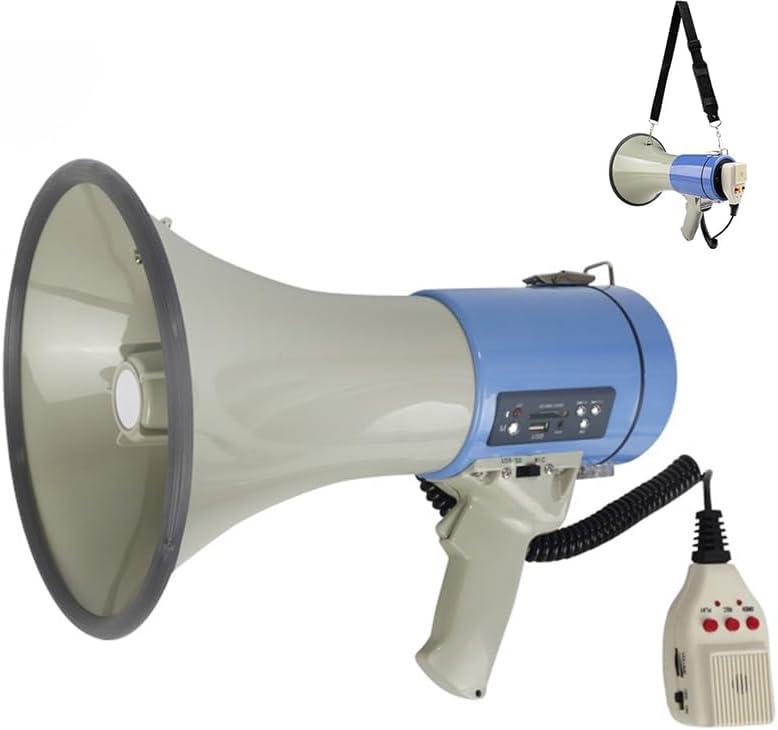 B S 50W Megaphone with Siren,Recording,SD Card,AUX Input for for Crowd Management,Emergencies