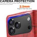 SINIANL Wallet Case for iPhone 17 Pro with Card Holder, Magnetic Kickstand Leather Flip Fold Protective Cover for Apple 17 Pro Case Wallet Red