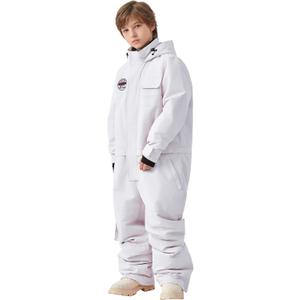 WOWULOVELY One Piece Snow Suit for Kids Toddler Girls and Boys Snowsuit Waterproof Insulated Jumpsuit Coveralls Snowboard (14, White)