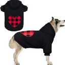 Dog Hoodie Sweater Sweater for Dogs Pet Clothes Black Buffalo Plaid Warm and Soft Breathable Cozy(XXL) (Heart)