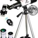 Gskyer Telescope, 70mm Aperture 400mm AZ Mount Astronomical Refracting Telescope for Kids Beginners - Travel Telescope with Carry Bag, Phone Adapter and Wireless Remote
