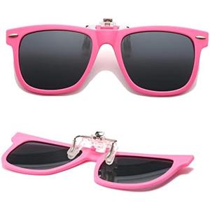 Long Keeper Kids Polarized Clip On Sunglasses Teen Boys Girls Square Flip Up Clip-on Sunglasses Over Glasses