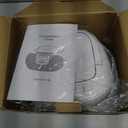 Portable Stereo CD Player Boombox, FM Radio with Bluetooth, Remote Control,CD Players for Home with Headphone/Mic Jack, LED Light Support CD-R/RW/MP3, USB, AC/Battery Operated, White