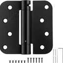 2 Pack | Self Closing Door Hinges 4.04.0, HBL' Automatic Door Closer Hinges with 5/8" Radius Corners, Adjustable Spring Door Hinge for Home, Garage & Basement Doors. (Black)