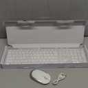 Seenda Rechargeable Wireless Keyboard Mouse Combo - Seenda Full Size Cordless Keyboard & Mouse Sets with Build-in Lithium Battery Ultra Thin Quiet Keyboard Mice - Silver and White
