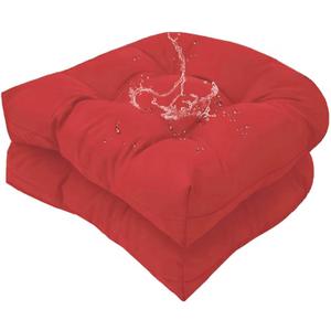 18 x 18 Outdoor Seat Cushions Set Waterproof Patio Seat Pad Rocking Chair Cushion with Ties for Indoor Outdoor Red, Set of 2