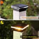MAGGIFT 6 Pack Solar Post Lights, 15 Lumen Outdoor Post Cap Light for Fence Deck or Patio, Solar Powered Caps, Warm White High Brightness SMD LED Lighting, Lamp Fits 4x4, 5x5 or 6x6 Wooden Posts