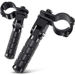 Benlari M8 Motorcycle Pegs CNC Foldable Footpegs Non-slip Footrest 1-1/4in 32mm Fit for Mini Bike Dirt Pit Bike Electric Car Motorbike Suzuki Kawasaki Honda Yamaha Aprilia Black
