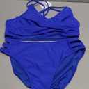 ANRABESS Bikini Sets for Women V Neck Criss Cross Two Piece Swimsuit Sexy Cutout Bathing Suit 2026 Beach Vacation Swimwear (Large, Dark Royal Blue)