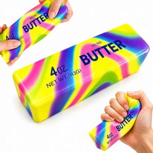 3 x Butter Squishy,Squeeze Toys,Soft Novelty Toy,Realistic Butter Stick Fidget,Slow Rising Soft Stress Toy for Adults Stress Relief & Anxiety Relief