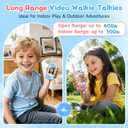 Video Walkie Talkies for Kids Ages 3-12, 2 Pack Rechargeable Video Intercom Toys with Camera, Indoor Outdoor Adventure Games for Family Camping Hiking Birthday Gifts for Boys Girls (Blue/Pink)