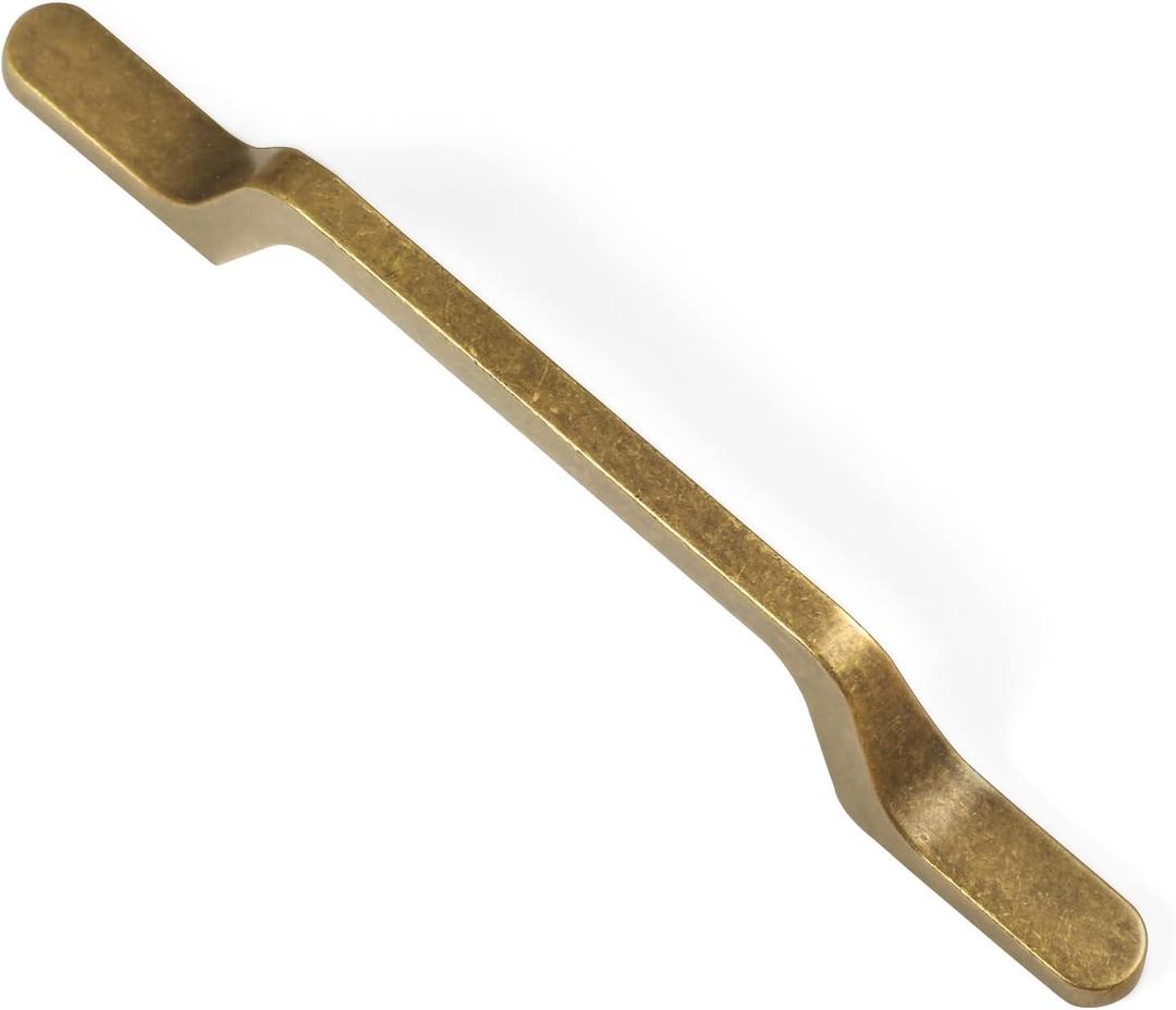 Goo-Ki Antique Brass Cabinet Pulls Drawer Handles 6 Pack - 3.78" c-c Zinc Alloy Retro Bar Handle Vintage Dresser Pull Kitchen Hardware for Dresser Cupboard Closet Wardrobe