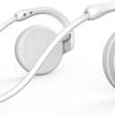 Small Bluetooth Headphones Wrap Around Head - Sports Wireless Headset with Built in Microphone and Crystal-Clear Sound, Foldable and Carried in The Purse, and 12-Hour Battery Life, White