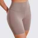 BAYDI Clouduxi Biker Shorts for Women 6" High Waisted Workout Gym Running Shorts Womens Buttery Soft Yoga Pants (Brown, S)