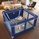 XVISHX 42x42 Inches Puppy Playpen with Dog Pads, Dog Playpen for Puppies or Small Dogs, Pet Playpen for Indoor & Outdoor, Sturdy Safety DogPen with Thickened Fabric, High-Strength Nylon Wire Mesh
