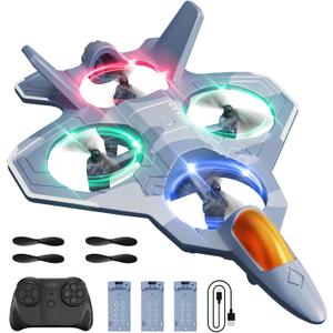 4DRC RC Planes Remote Control Airplanes with 3 Batteries, Foam Remote Control Planes for Kids Adults Beginners 4-7 8-12 12-16, Remote Control Helicopter Fighter Jet Drones for Kids Adults, 360 Flip