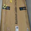 A-Frame Aluminum Telescopic Extension Ladder with Non-Slip Feet, 16.5FT Rv Telescope Foldable Extendable Compact Ladders for House Roof Travel Trailers, Adjustable Retractable, 330lbs Capacity (Silver)