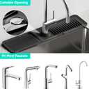 24 Inch Longer Faucet Mat for Kitchen Sink, 5 Slope Fast Self-draining, Kitchen Sink Splash Guard Silicone Sink Faucet Mat Splash Guard Kitchen Sink Area Tidy Splash Faucet Guard Draining Mat