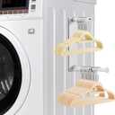 Magnetic Hanger Organizer Stacker, Upgrade Extendable Hanger Storage Rack for Washing Machine, Closet, Laundry Room Organization, Hanger Stand Rack for Adult Kids Velvet Hangers (White)