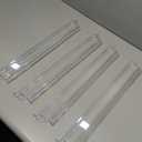 GUSTARIA Mahjong All-in-One Tile Rack & Pusher, Clear Acrylic Mahjong Rack and Pusher Combo, Modern American Mahjong Tile Racks, Set of 4, White