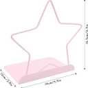 Fashion Star Bookend Non-Skid Metal Book Ends Book Stands for Home Shelves School Office Decoration Kids Study Gift (Pink)