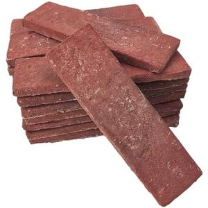 Jusmioke 40 Pcs Red Thin Wall Brick Veneers, 2.4" x 7.9" for Kitchen Backsplash, Living Room, Fireplace, Interior and Exterior Wall Decoration (7 sq.ft) Jusmioke 40 Pcs Red Thin Wall Brick Veneers, 2.4" x 7.9" for Kitchen Backsplash, Living Room, Fireplace, Interior and Exterior Wall Decoration (7 sq.ft)