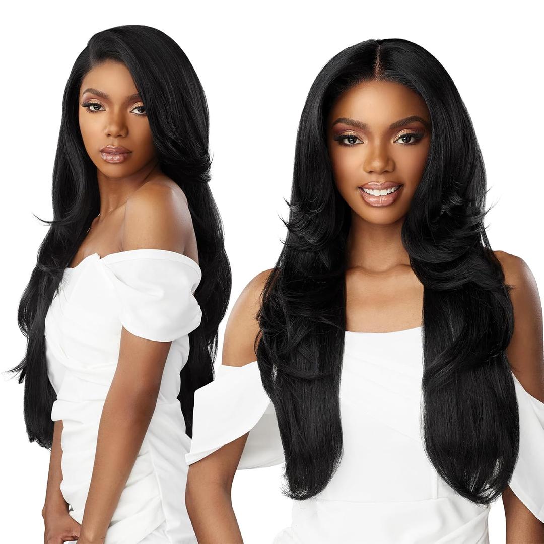 Sensationnel Bare Lace 13X6 Wigs - Unit 7 Lacefrontal Glueless Synthetic 180 Degree Preplucked Hairline (2 DARKBROWN)